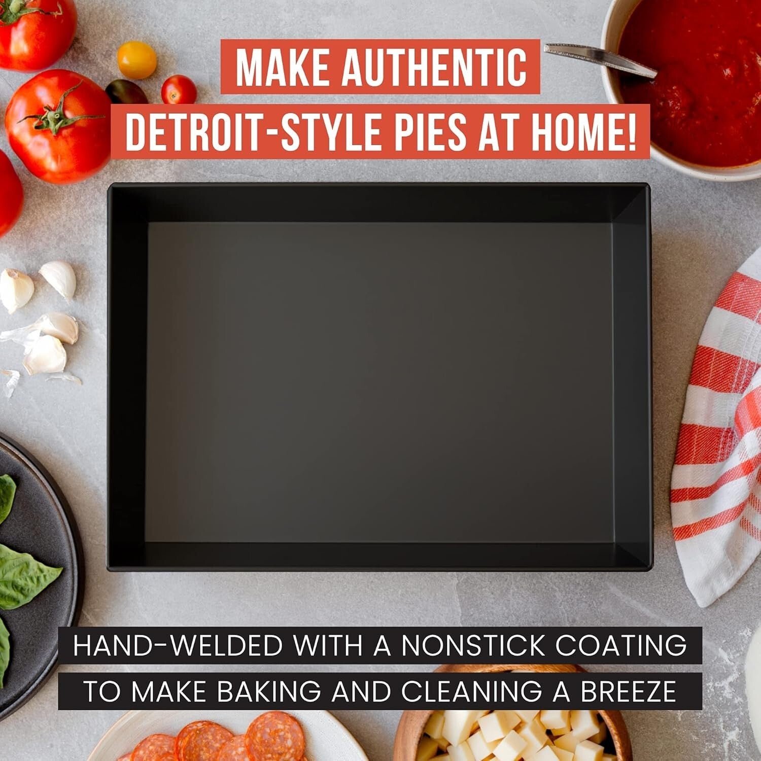 Heavy Duty Detroit Style Pizza Pan, 10 x 14 Inch - Ideal for Authentic Baking