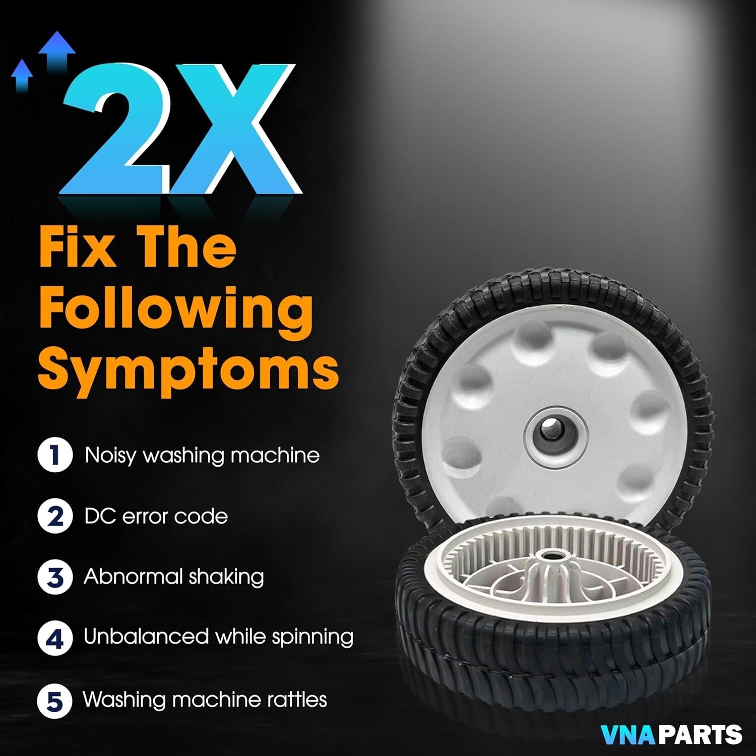 2x Durable 8-Inch Front Wheel Set for Troy-Bilt Lawn Mowers - Aftermarket Part