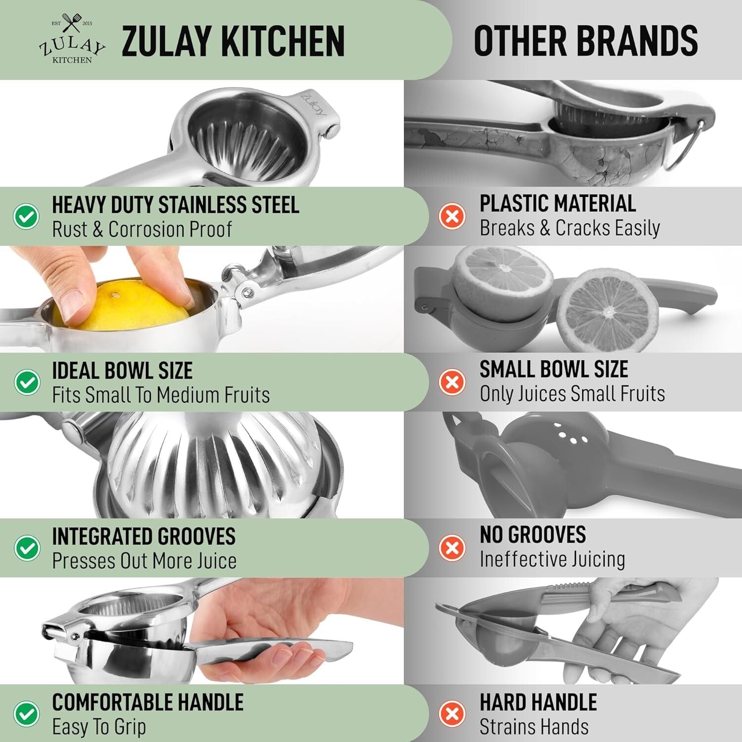 Extra Large Stainless Steel Lemon Squeezer - Effortless Juicing for Your Kitchen