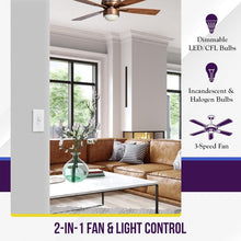 Load image into Gallery viewer, Ultimate Ceiling Fan &amp; Light Control Switch - Easy Slide Operation, 2.5A Rating