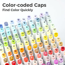Load image into Gallery viewer, 48 Color Alcohol Marker Set w/ Color-Coded Caps &amp; Carrying Case - Perfect Gift