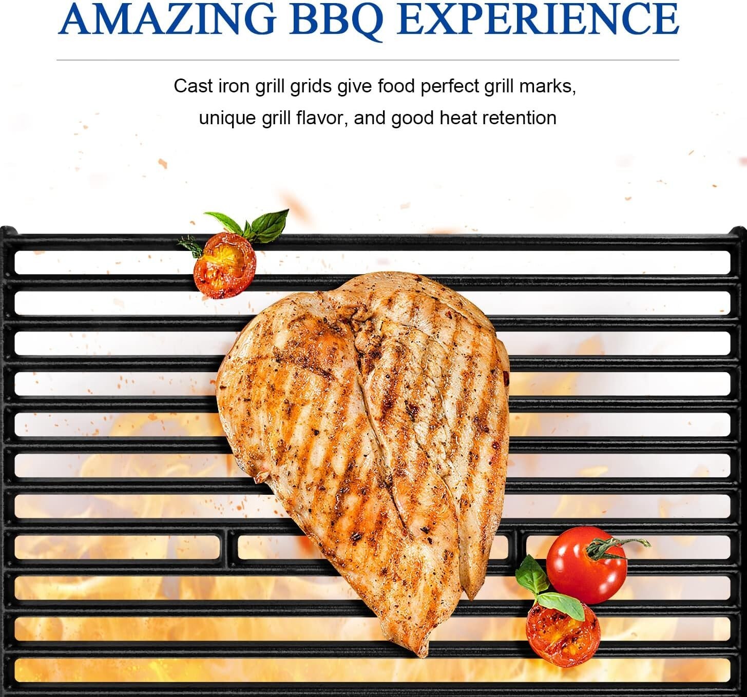 Broil King-Compatible 15" Cast Iron Grill Grates – 2 PCS for Superior Cooking