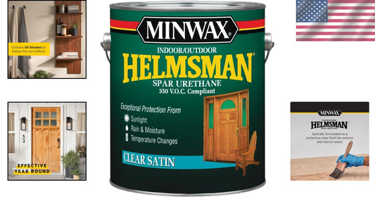 Helmsman Spar Urethane, Gallon - Satin Finish | UV & Rain Resistant Wood Varnish