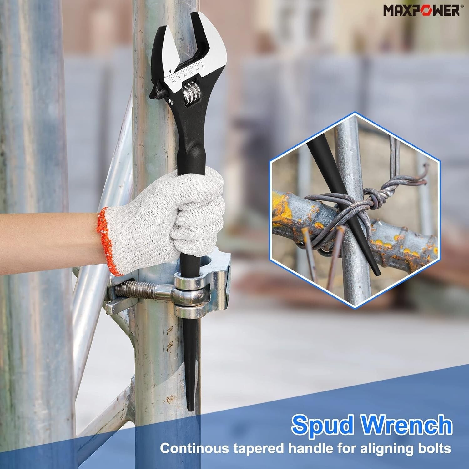 Durable 12" & 16" Spud Wrench Set with Roll-Up Storage Bag - Chrome Finish