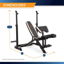 Load image into Gallery viewer, Olympic Weight Bench with Adjustable Back Pad &amp; Storage for Strength Training