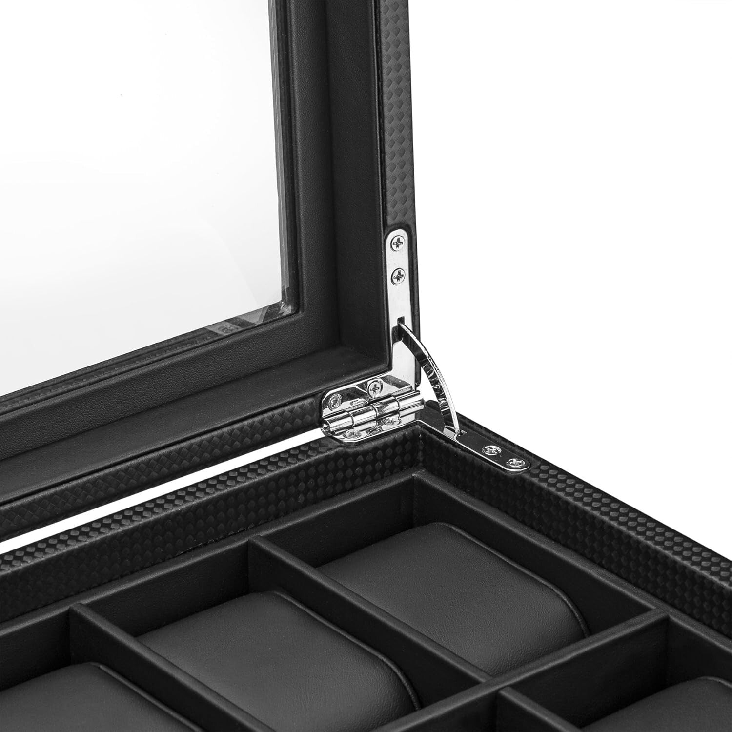 Elegant Black 24 Compartment Watch Organizer - Perfect Gift for Watch Collectors