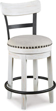 Load image into Gallery viewer, Valebeck 24.5" Modern Swivel Counter Height Barstool in Whitewash Finish