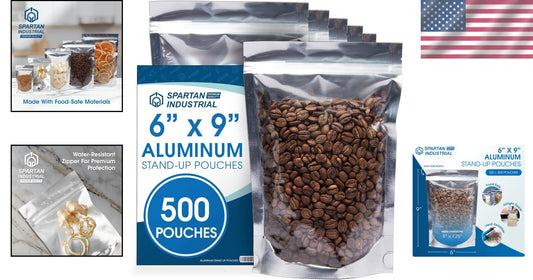 500 Pack 6" x 9" Smell-Proof Resealable Foil Pouch Bags for Premium Packaging