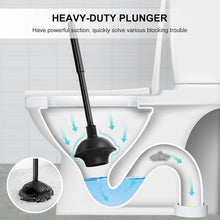 Load image into Gallery viewer, Efficient Toilet Brush &amp; Strong-Suction Plunger Set with Discreet Holder - Black