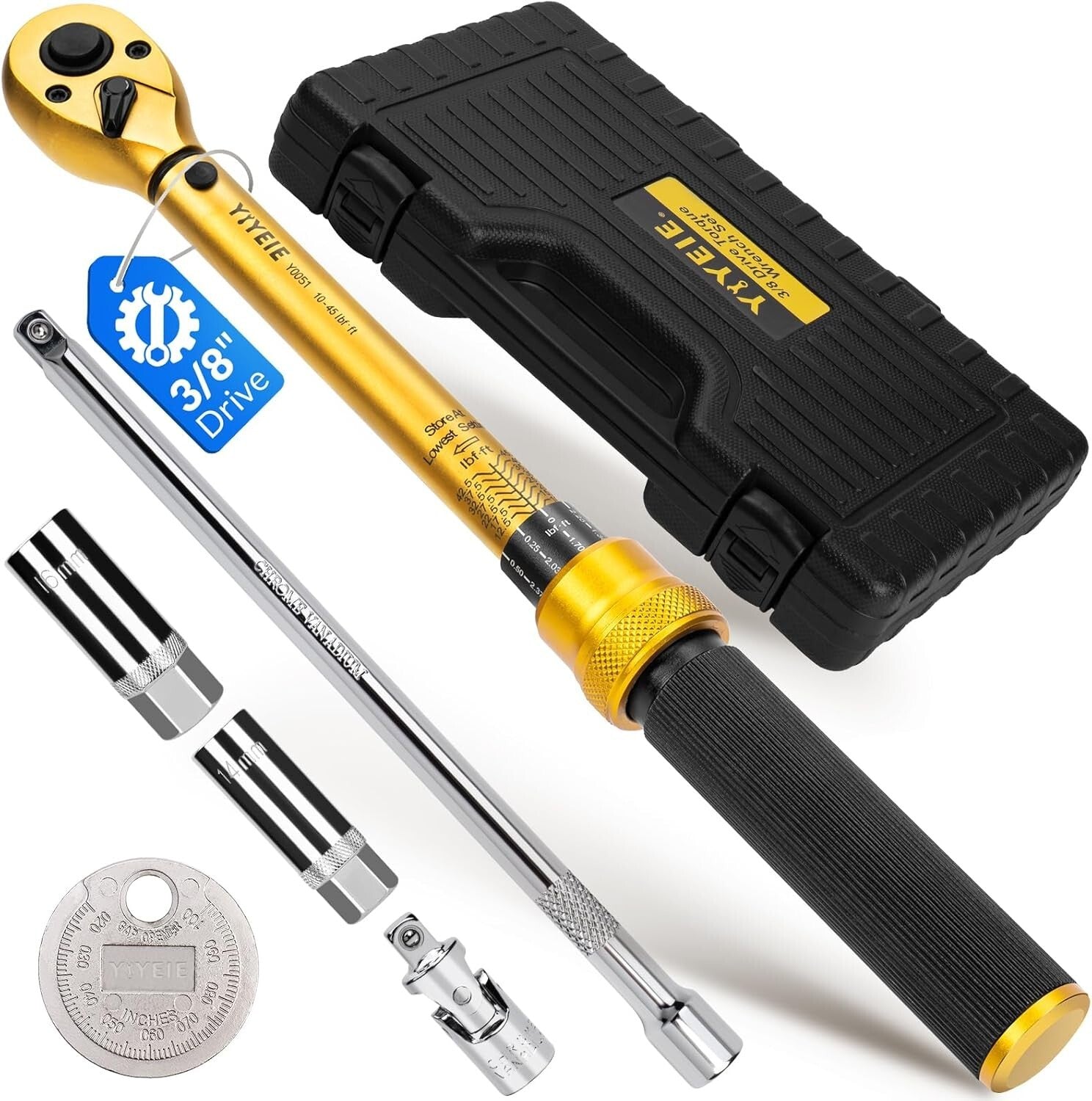 All-in-One 3/8-Inch Torque Wrench Kit with Spark Plug Sockets & Gapper Tool
