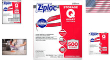 Load image into Gallery viewer, Ziploc 500-Count Double Zipper Storage Bags - Quart Size for Food Organization