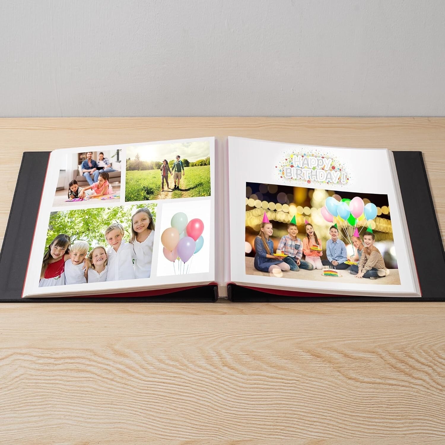 Elegant 60-Page Magnetic Photo Album for Cherished Memories - Black Linen Design