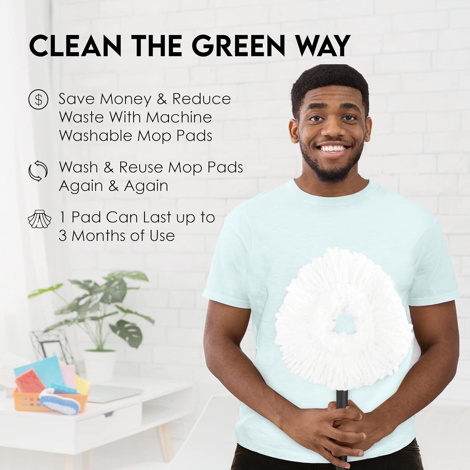 6-Pack Reusable Ocedar Mop Heads - Lightweight & Washable Cleaning Solution