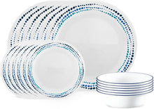Load image into Gallery viewer, Contemporary Ocean Blue 18-Piece Dinnerware Set – Timeless Style &amp; Functionality