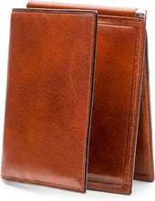 Load image into Gallery viewer, Men's Wallet with Spring-Loaded Money Clip &amp; 6 Card Slots - Amber Brown