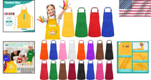 Load image into Gallery viewer, Durable Kids Chef Aprons Set in 12 Colors - Perfect for Cooking Parties and Arts