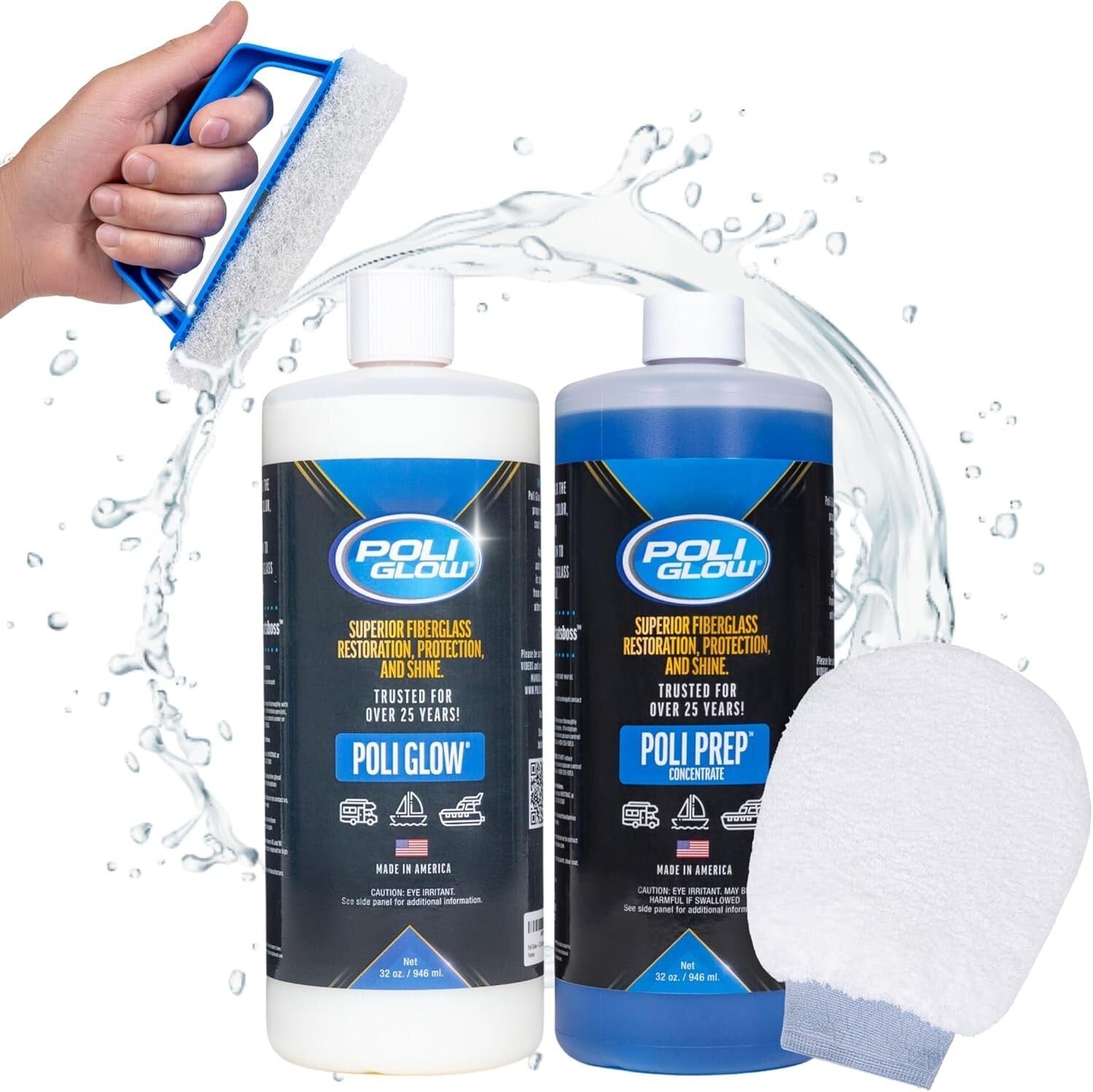 Boat & RV Gel Coat Restoration Kit - Eliminate Oxidation with 32oz Formula