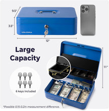Load image into Gallery viewer, 5-Compartment Cash Box with Heavy-Duty Lock - Ideal for Small Business Use