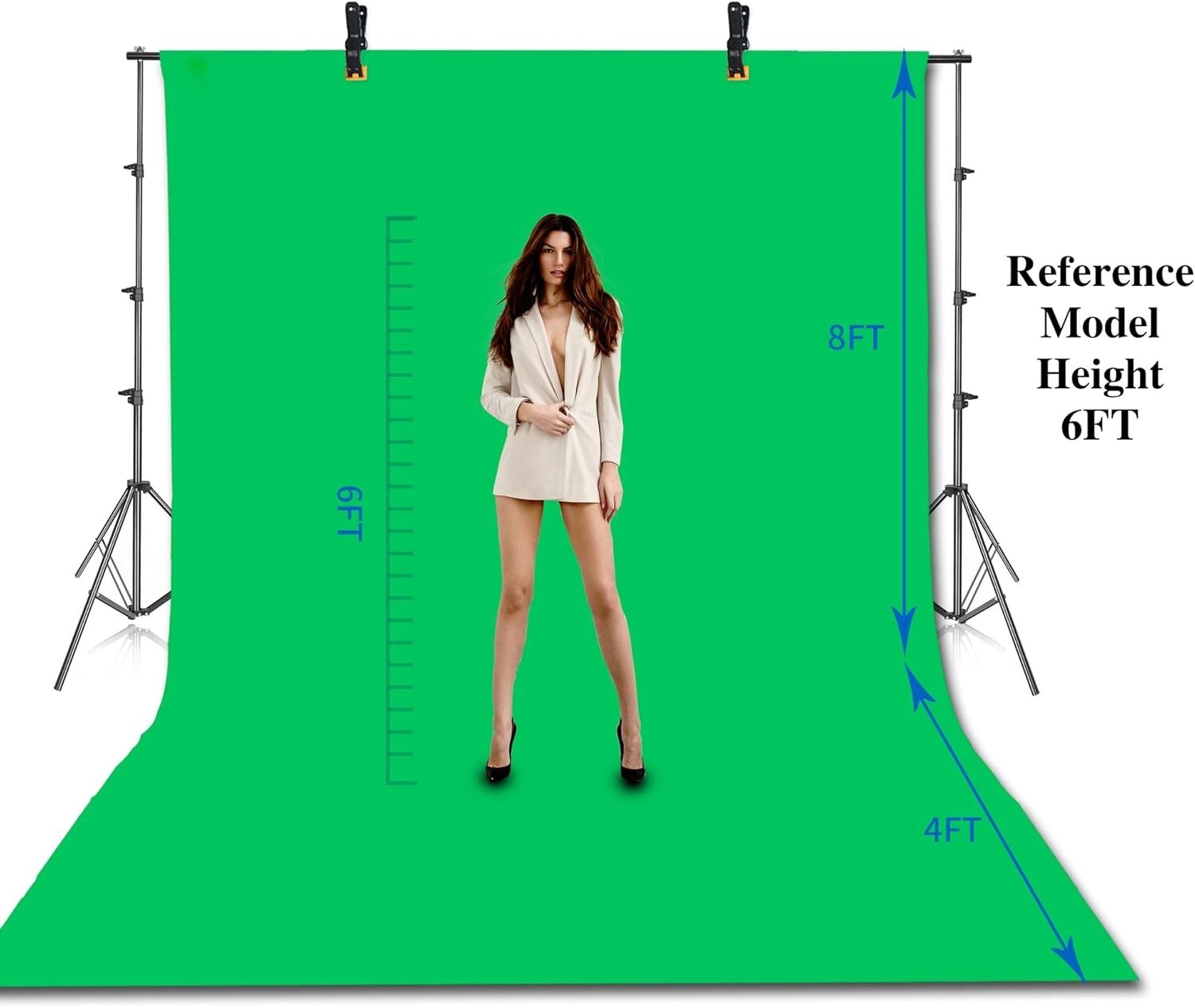 Multi-Functional Green Screen Stand with 100% Cotton Backdrop - Ideal for Events