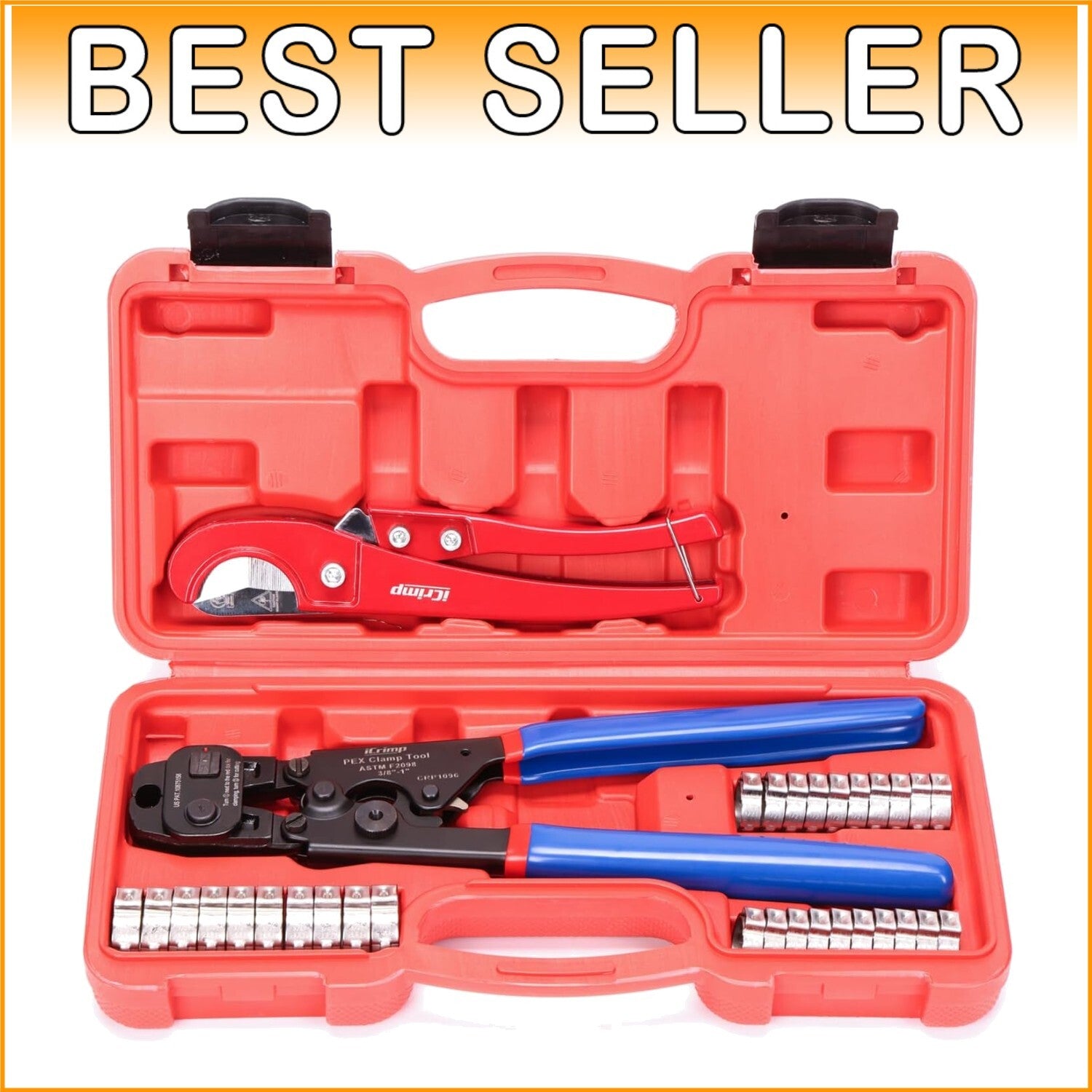 Durable Ratchet PEX Crimper & Clamp Remover for 3/8-in to 1-in Stainless Steel