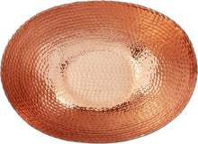 Load image into Gallery viewer, Elegant 14.75" x 11" Hammered Black and Copper Oval Bowl - Fruit or Nut Use