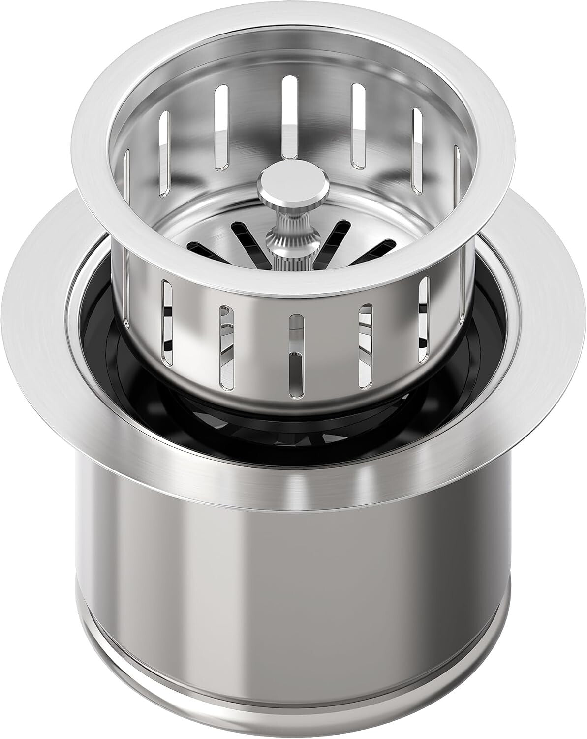 Durable 304 Stainless Steel Extended Flange and Strainer for Thick Kitchen Sinks