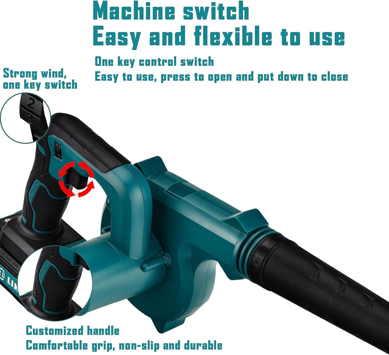 Powerful 20V Cordless Leaf Blower with 4.0Ah Battery, Lightweight & Fast Charge