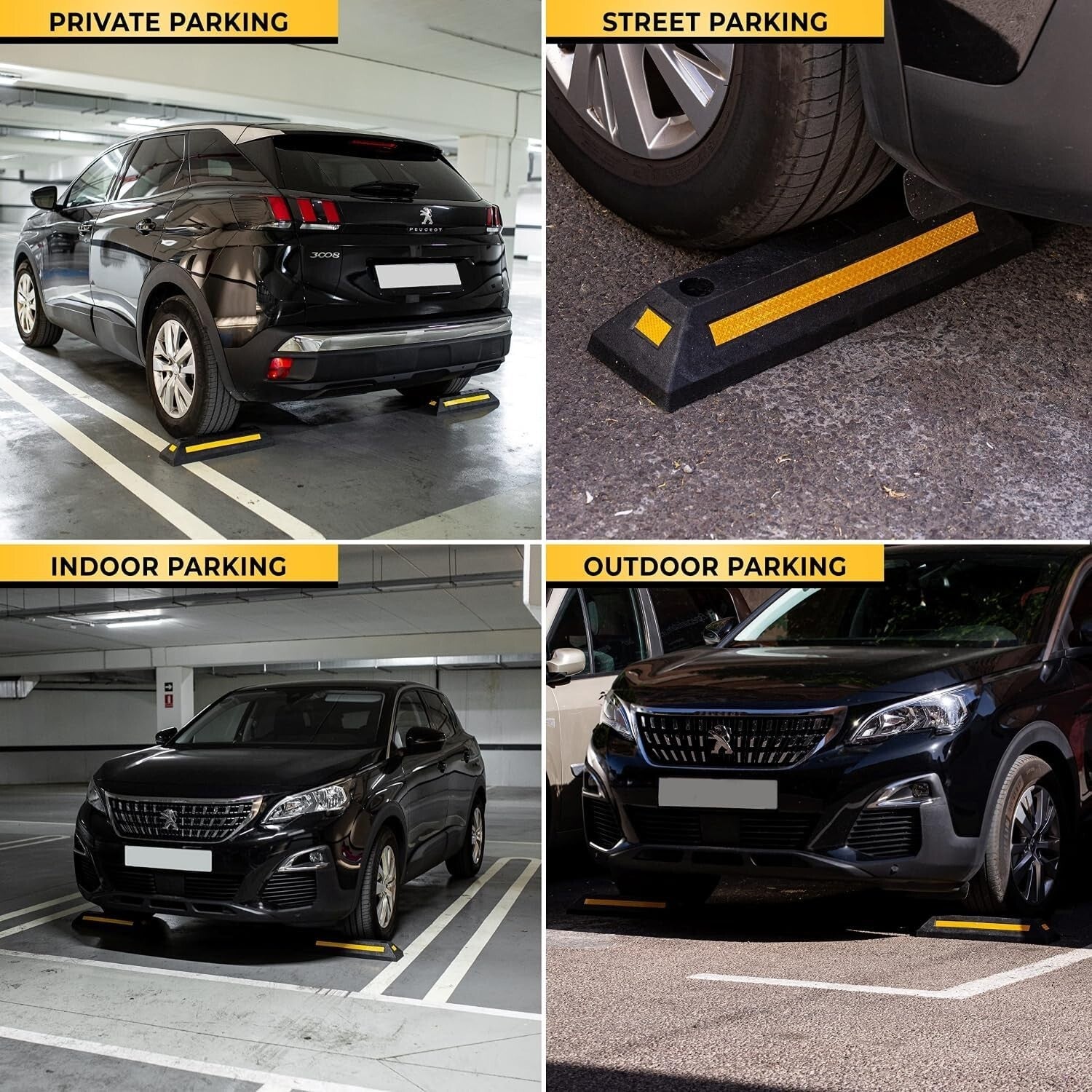 Weather-Resistant Heavy-Duty Parking Guide with Reflective Tape - 10.93 lbs