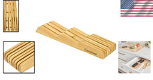 Load image into Gallery viewer, Natural Wood 7-Slot In-Drawer Knife Storage - Elegant &amp; Space-Saving Solution