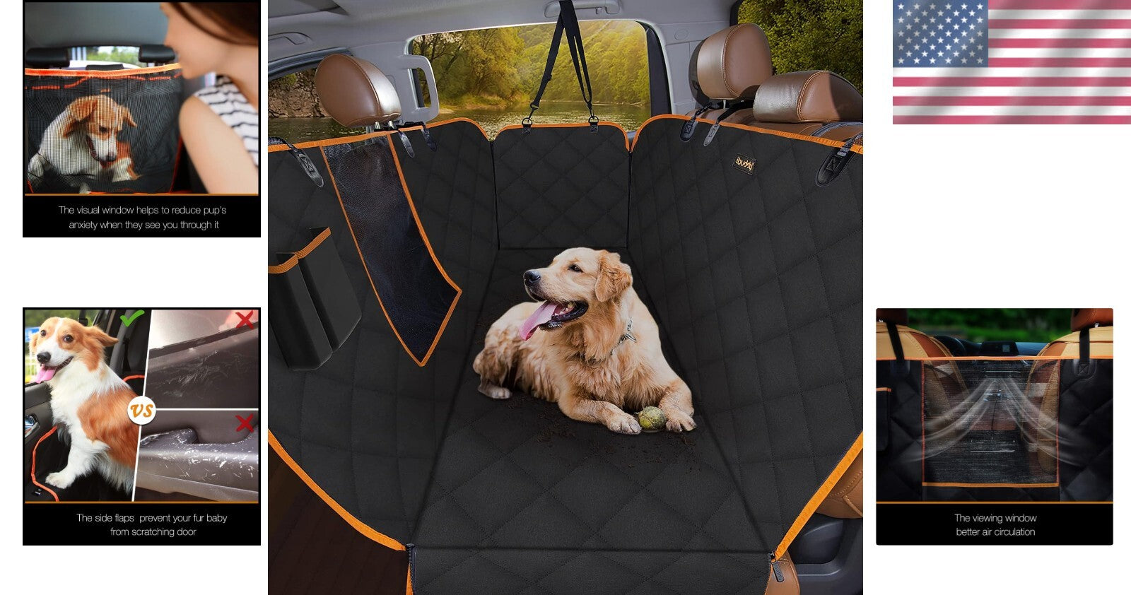 Convertible Dog Seat Cover for Trucks - Protects with Quick-release Clips