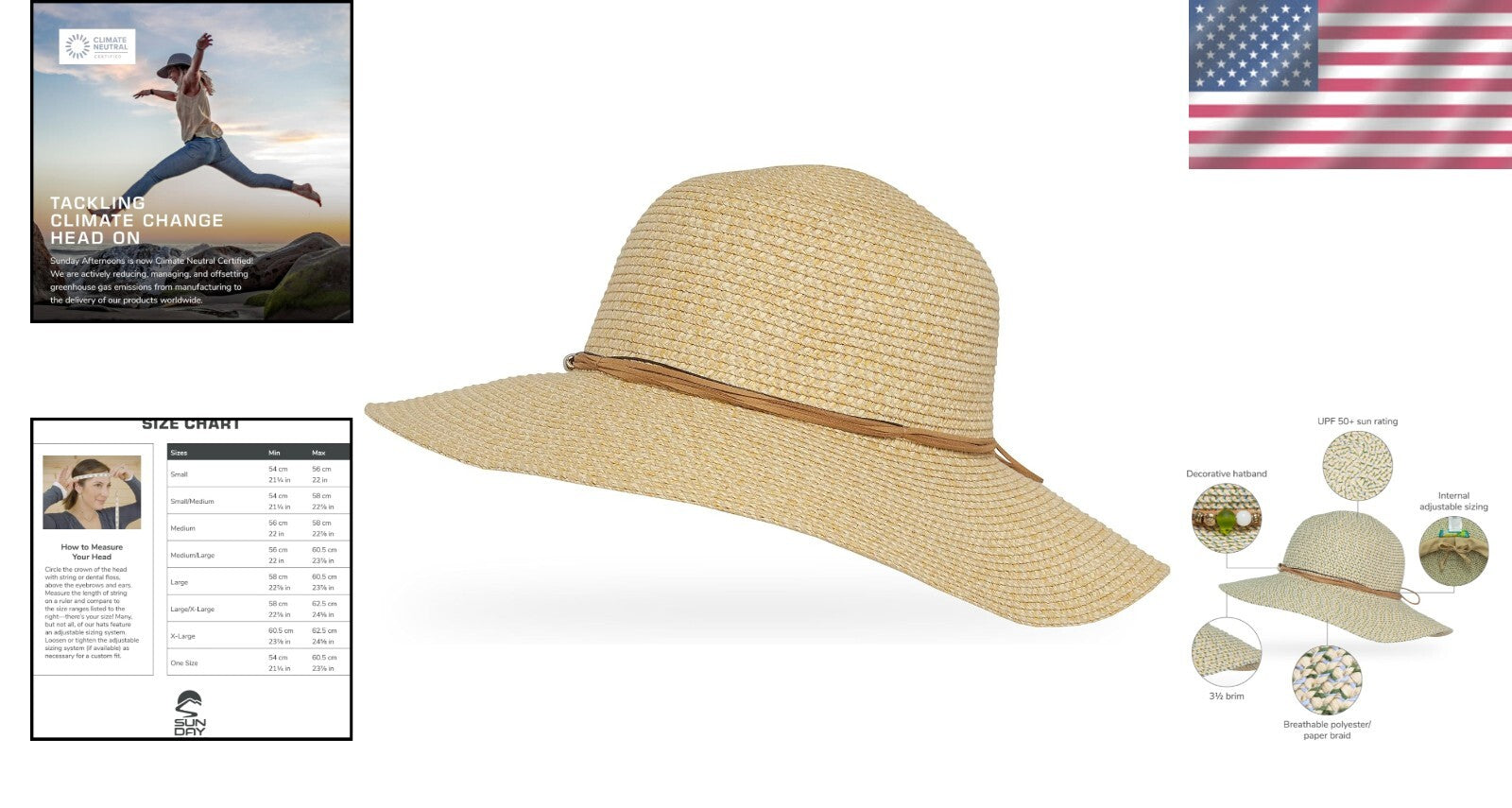 Women's Packable Sun Hat with UPF 50+ & 3.5" Wide Brim for Stylish Protection