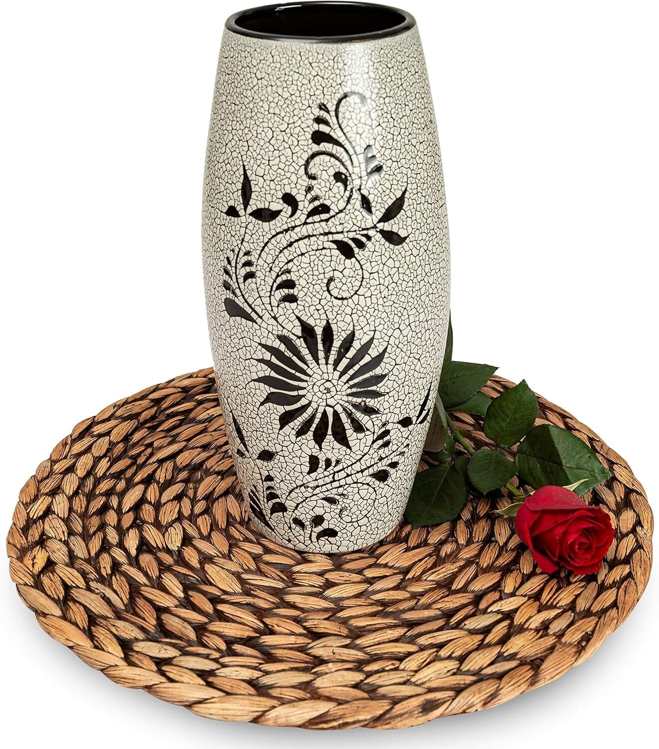 Heat-Resistant Handwoven Water Hyacinth Placemats - Stylish Round Set of 8