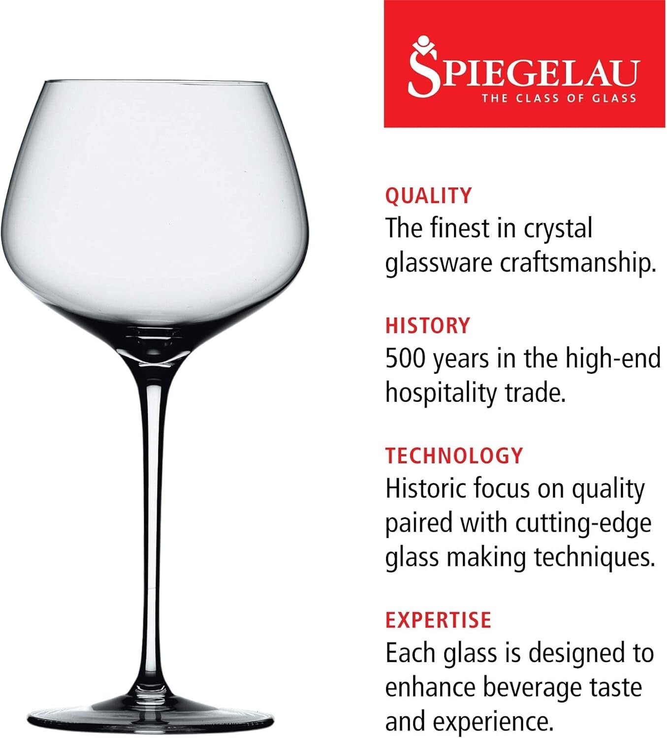 Set of 4 Willsberger Burgundy Wine Glasses - Lead-Free Crystal & Dishwasher Safe