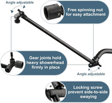 Load image into Gallery viewer, Adjustable 15 Inch Brass Shower Arm Extender with Locking Screw Stability