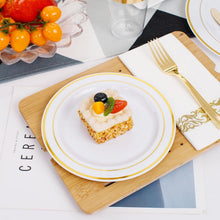 Load image into Gallery viewer, Elegant 350-Piece Gold Plastic Dinnerware Set for 50 Guests - Complete Party Kit