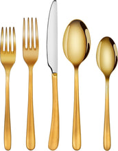 Load image into Gallery viewer, Stain-Resistant Gold Stainless Steel Flatware Set for Elegant Dining - 20 Pieces