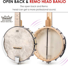 Load image into Gallery viewer, Full-Size 5-String Maple Banjo Kit with Remo Head &amp; Accessories for All Levels