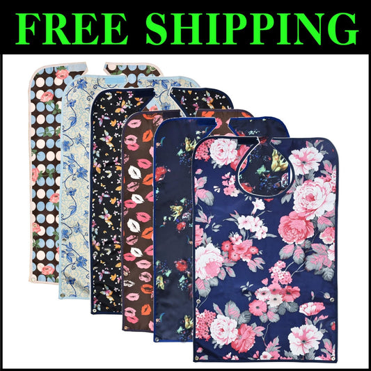 Comfy 6-Pack Adult Bib Clothing Protectors with Hook & Loop Closure