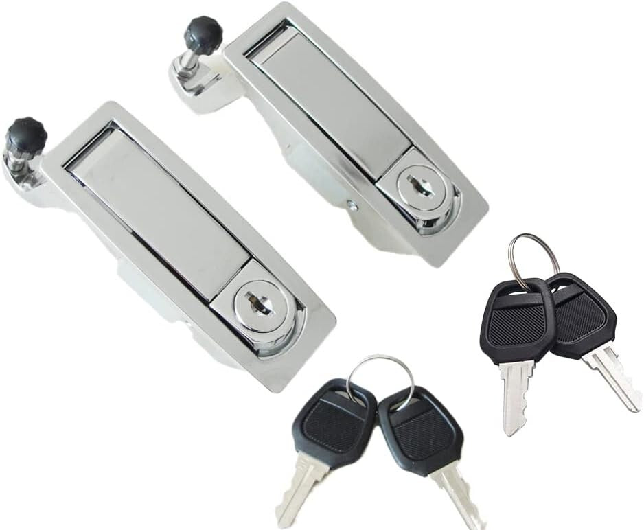 Secure Your Boat with 4 Silver Flush Mount Compression Latch Locks - Key Locking