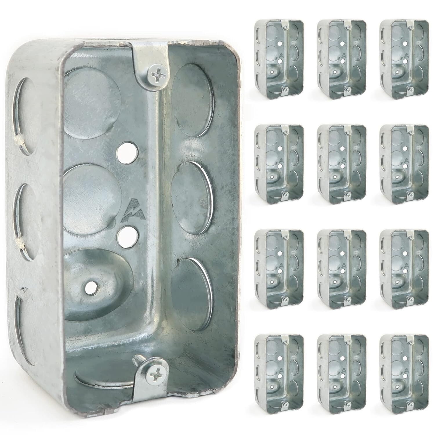 Durable Pre-Galvanized Steel Electrical Box - 4x2 Inch Handy Box Pack of 12