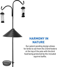 Load image into Gallery viewer, Durable 90-Inch Squirrel Baffle Bird Feeding Station - Includes 2 Feeders