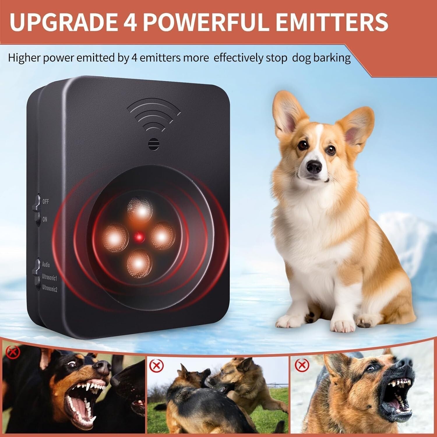 Durable USB Rechargeable Dog Barking Control Device - Indoor/Outdoor Use
