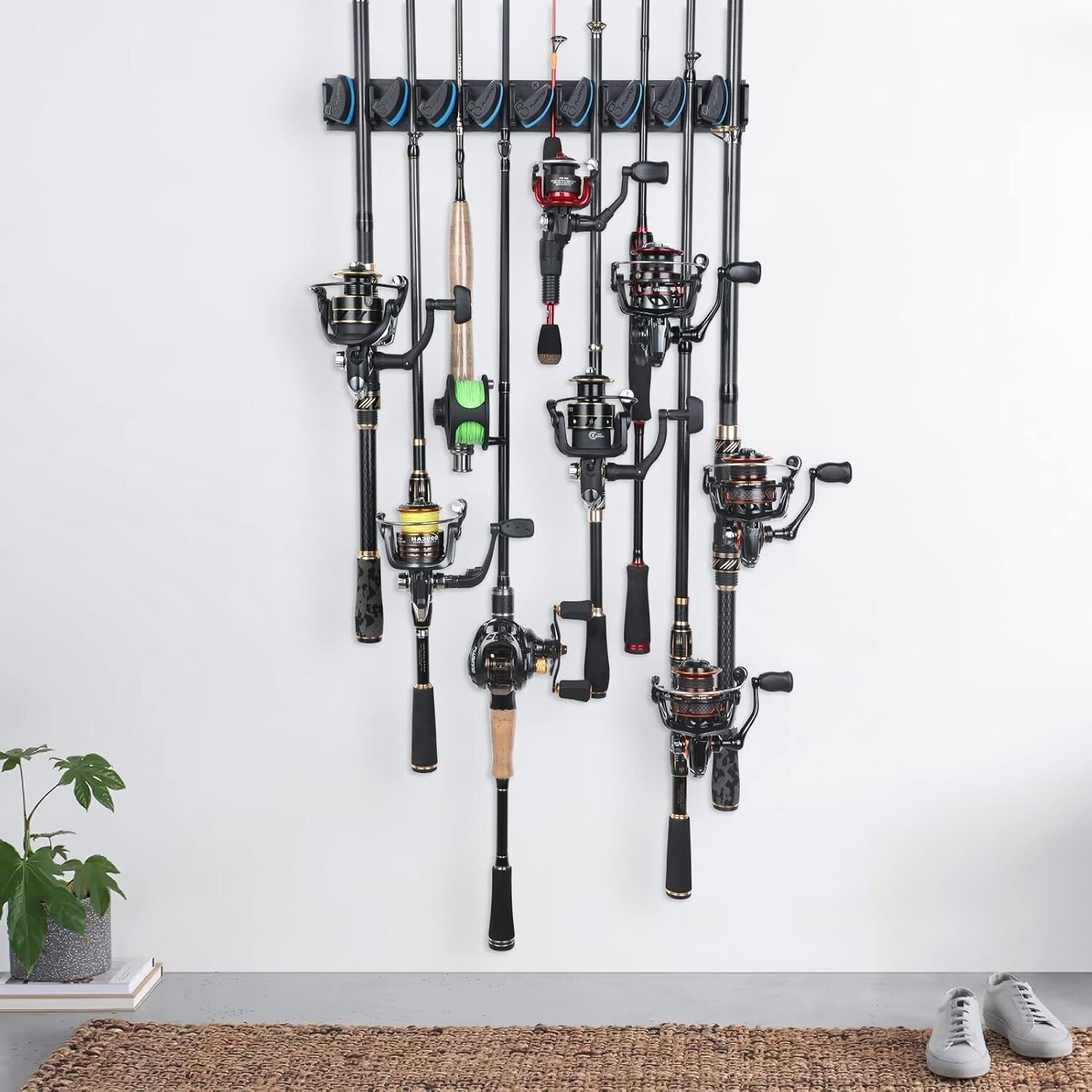 Wall-Mounted Fishing Rod Holder Set - Innovative Design to Store Combos Safely