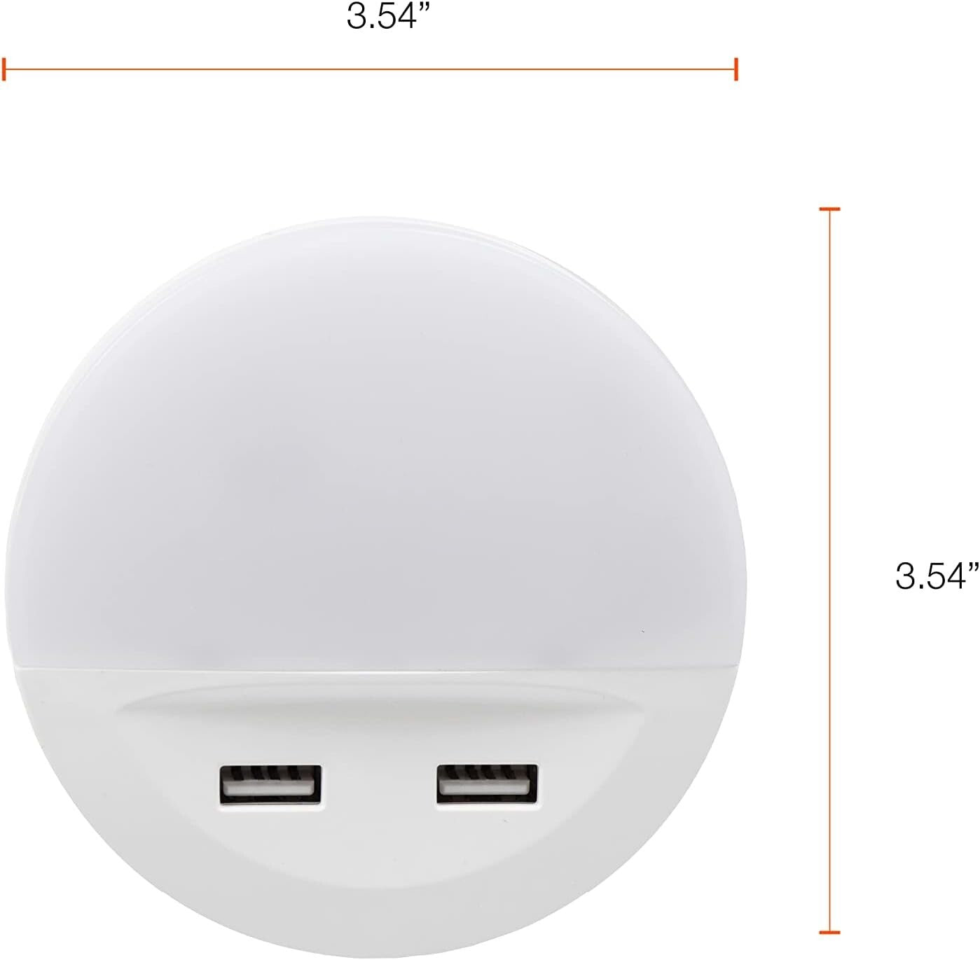 Sylvania LED Night Light 3-Pack: Dusk to Dawn with Dual USB Ports, Warm White