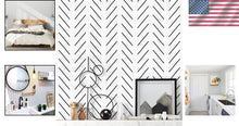 Load image into Gallery viewer, Chic Black &amp; White Removable Wallpaper with Modern Geometric Design - 72.65sq.ft