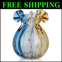 Load image into Gallery viewer, Hand-Blown Art Deco Glass Vase - Unique Irregular Design for Floral Displays