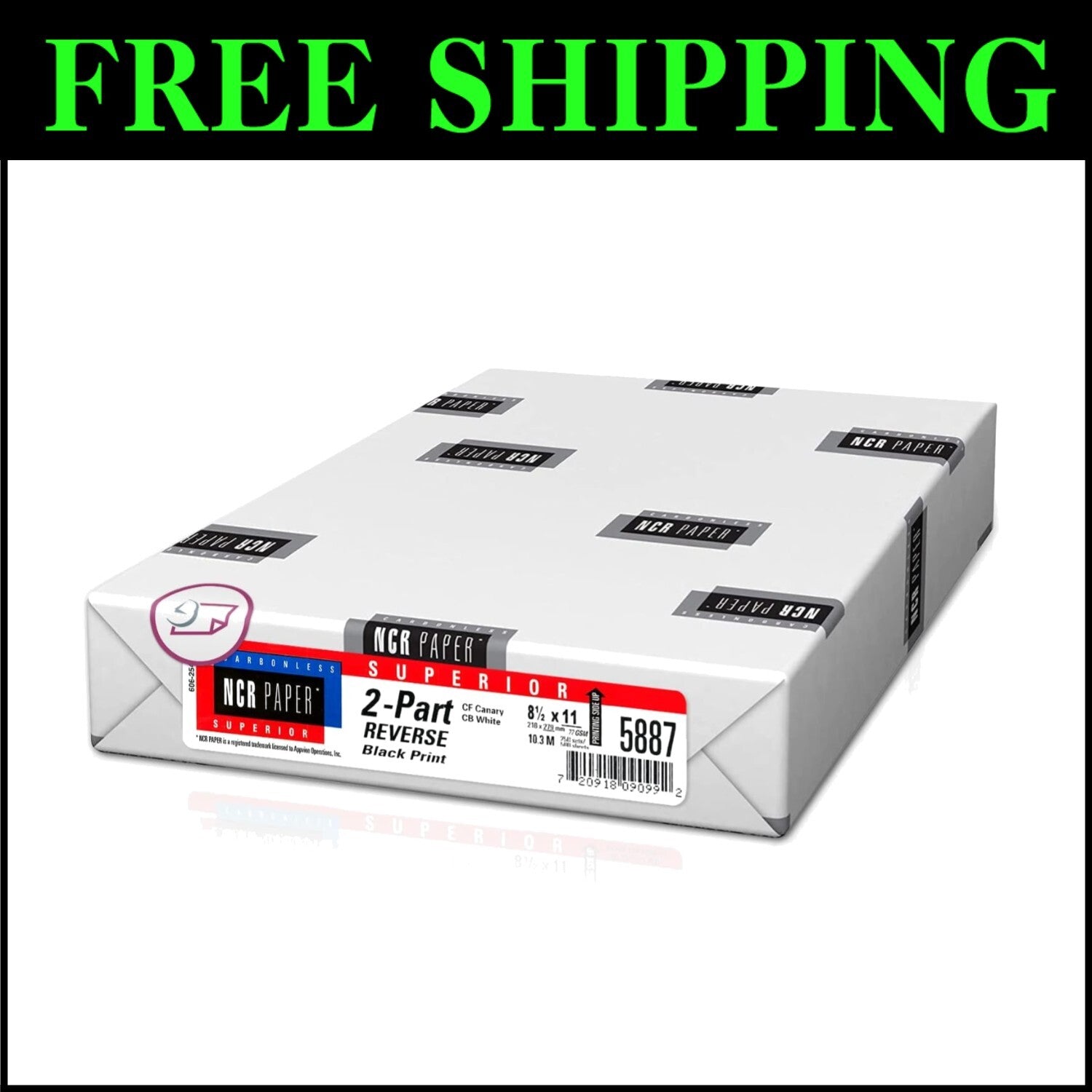 Matte Finish 2-Part Carbonless Paper Pack - 500 Sheets, 8.5x11