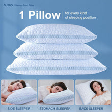 Load image into Gallery viewer, Adjustable Cooling Pillows with Shredded Foam – Ideal for Side and Back Sleepers
