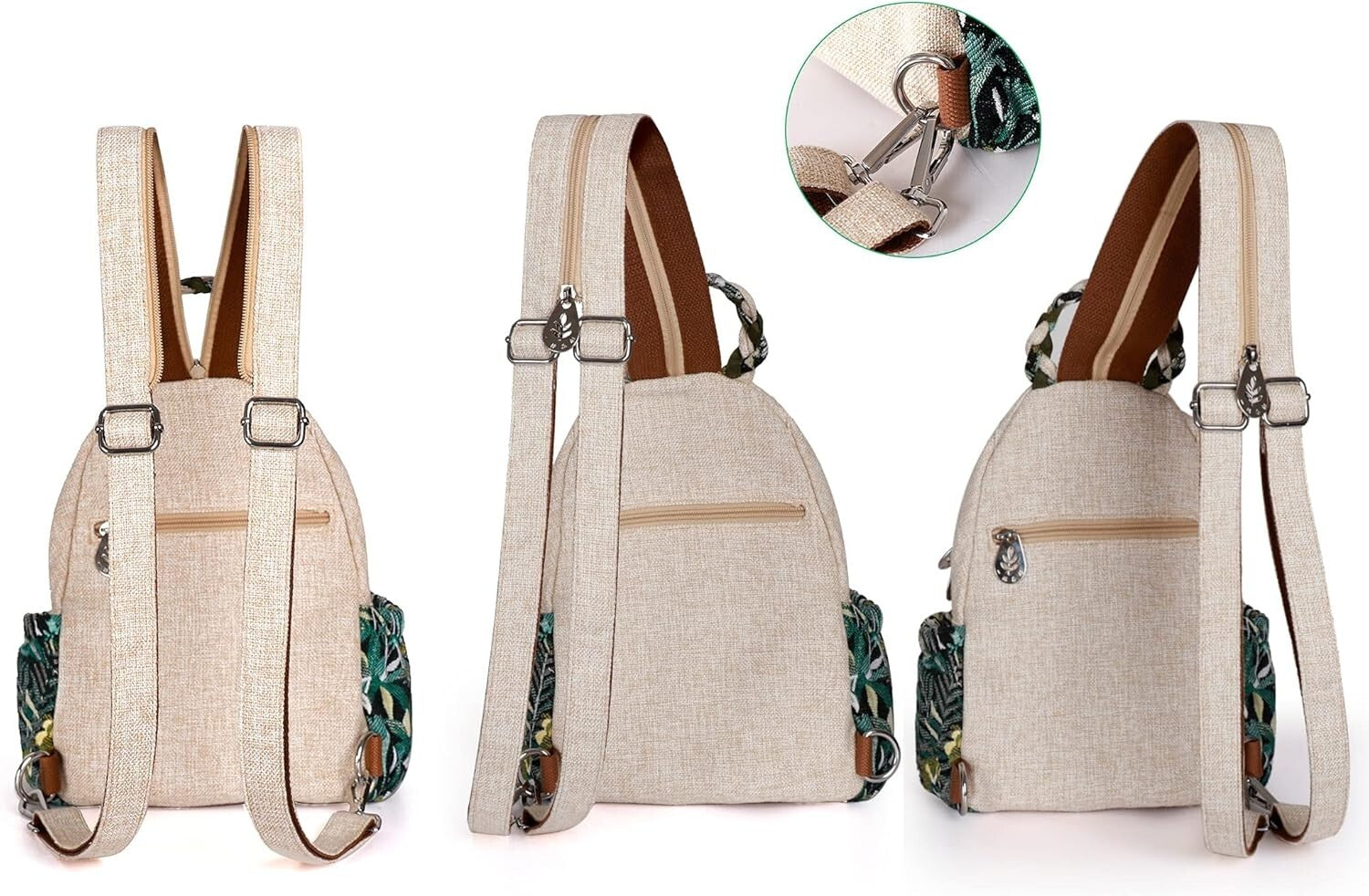 Lightweight Canvas Sling Bag with Adjustable Straps - Unique Day Pack for Women