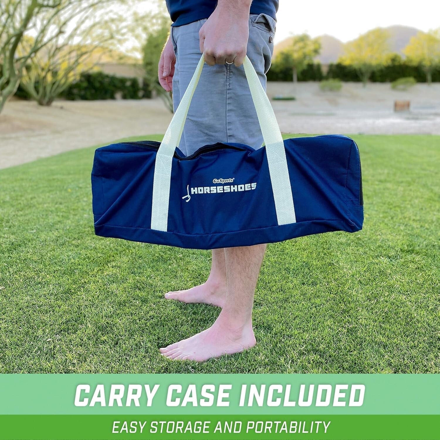 Premium Outdoor Horseshoe Game Set with Carrying Case - Perfect for Gatherings